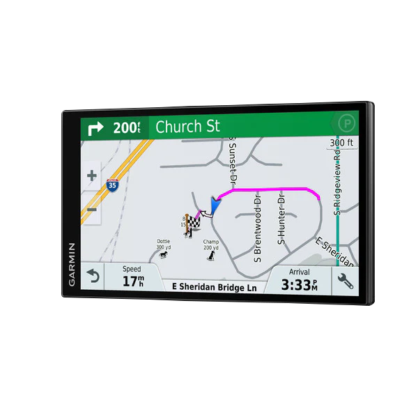 Garmin DriveTrack 71 LMT-S 7-inch black GPS navigator with mapped route and turn-by-turn directions