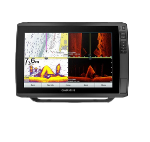Garmin ECHOMAP Ultra 122sv marine chartplotter with split-screen sonar display on black unit
