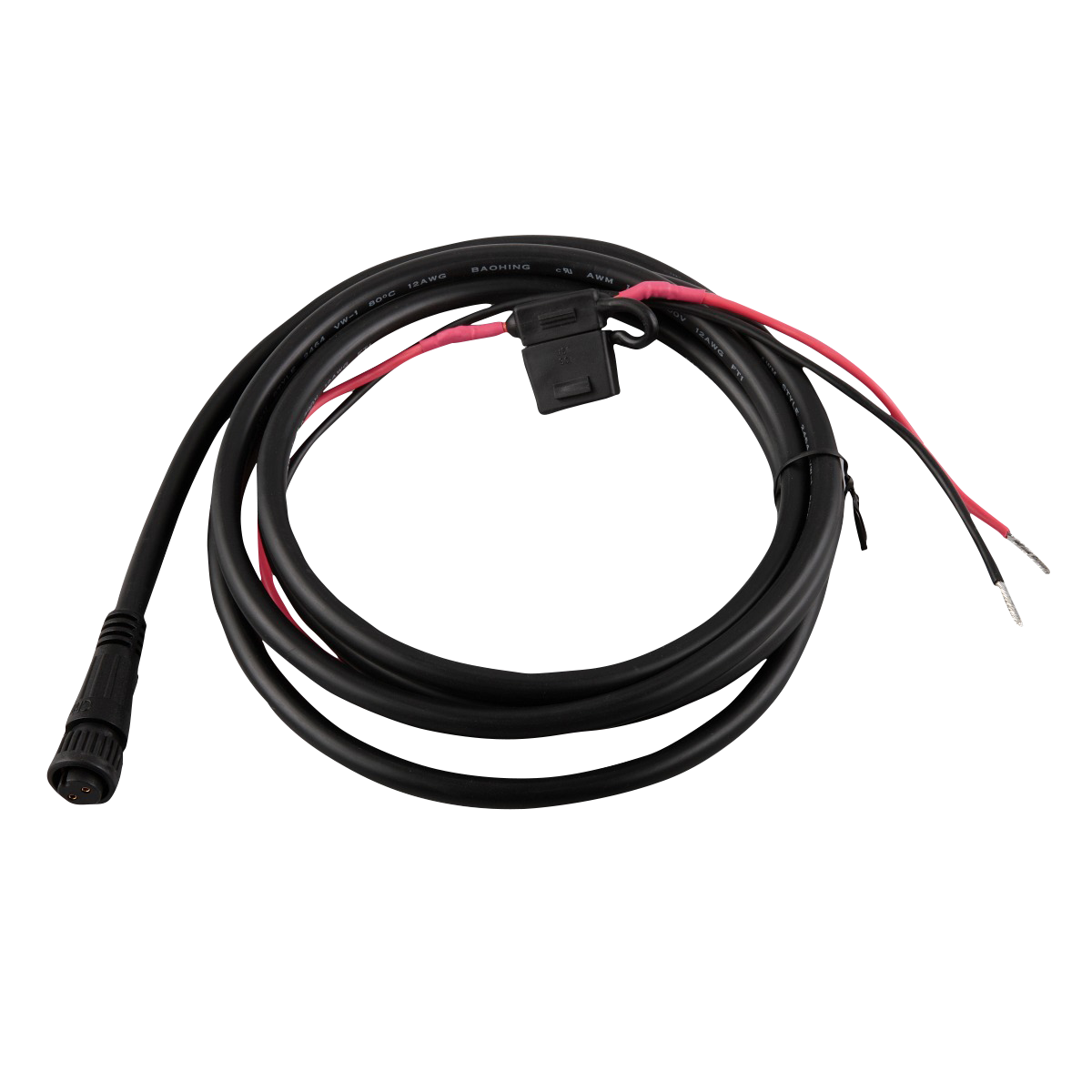 Garmin ECU Power Cable 010-11057-00 - black marine electronics power lead with waterproof inline connector