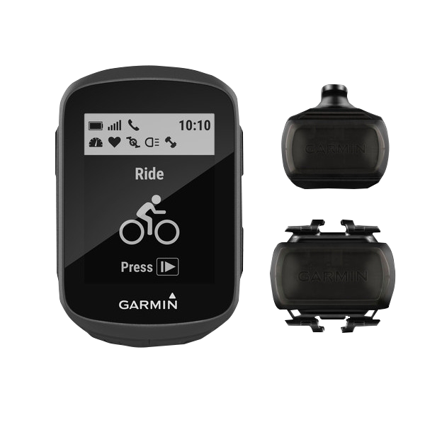 Garmin Edge 130 Sensor Bundle bike computer with two black sensors