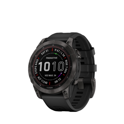 Garmin fenix 7 Sapphire Solar - Carbon Gray DLC Titanium with Black Band (010-02540-20) by Garmin