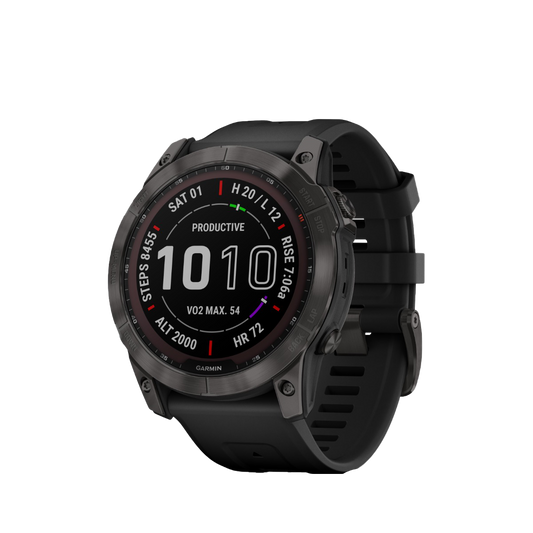 Garmin Fenix 7X Sapphire Solar - Carbon Gray DLC Titanium with Black Band (010-02541-10) by Garmin