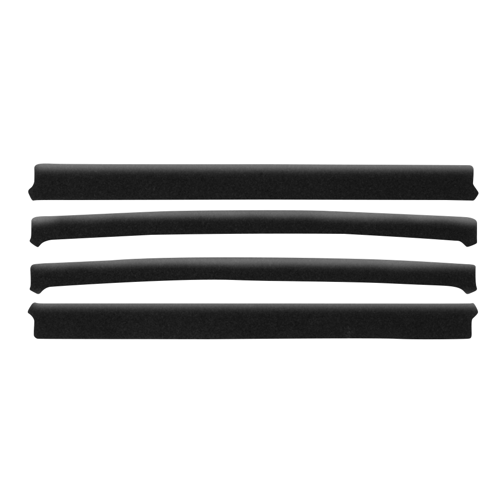 Garmin flush mount kit components: four black trim strips for EchoMAP and GPSMAP marine devices