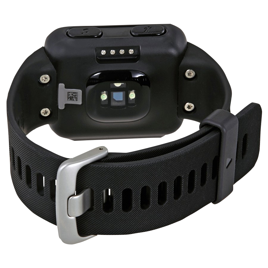 Garmin Forerunner 35 smartwatch with black band and silver buckle