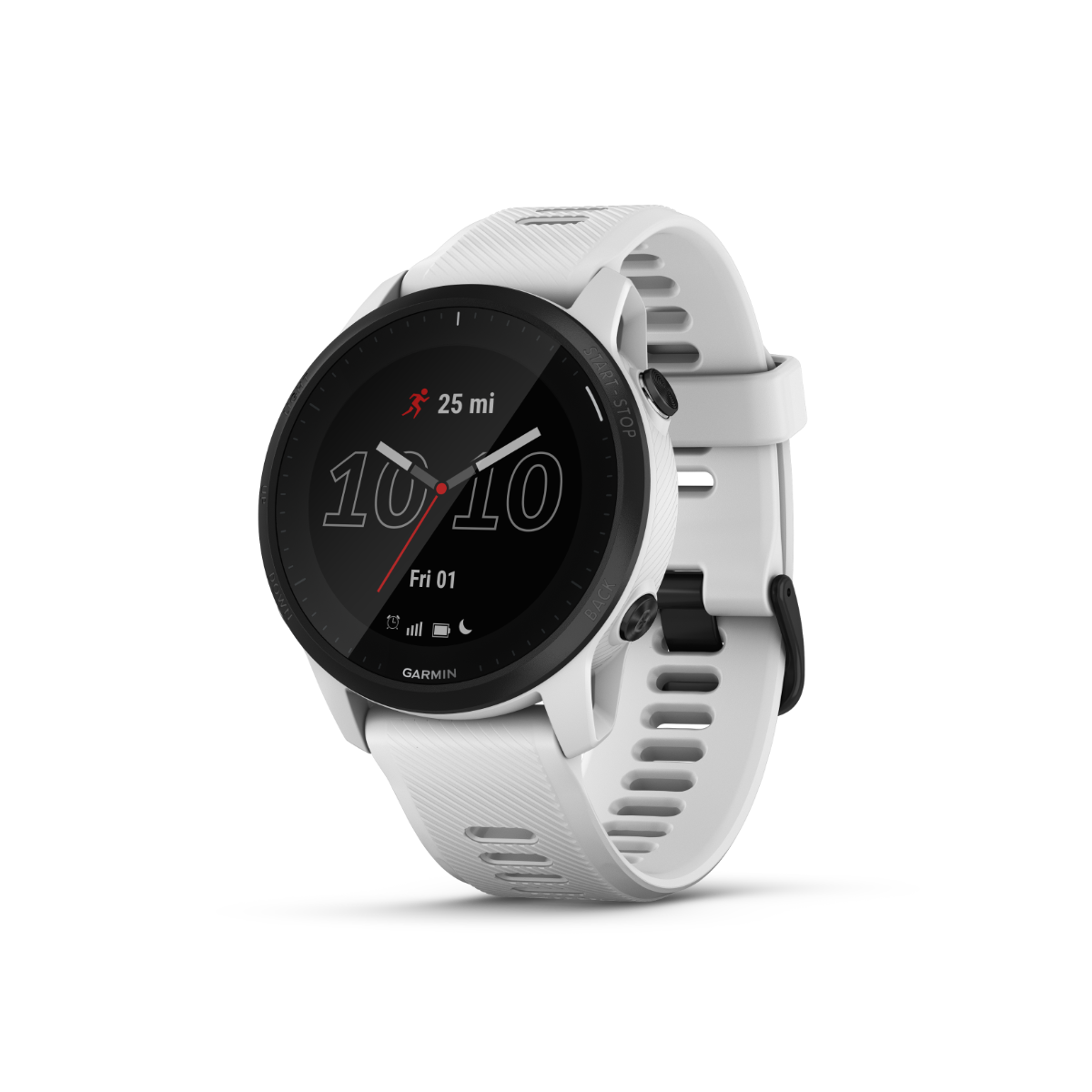 Garmin Forerunner 945 LTE Whitestone smart watch with white strap and black bezel