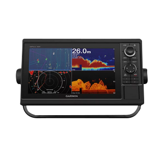 Garmin GPSMAP 1022xsv marine chartplotter, black device with multi-panel color display.
