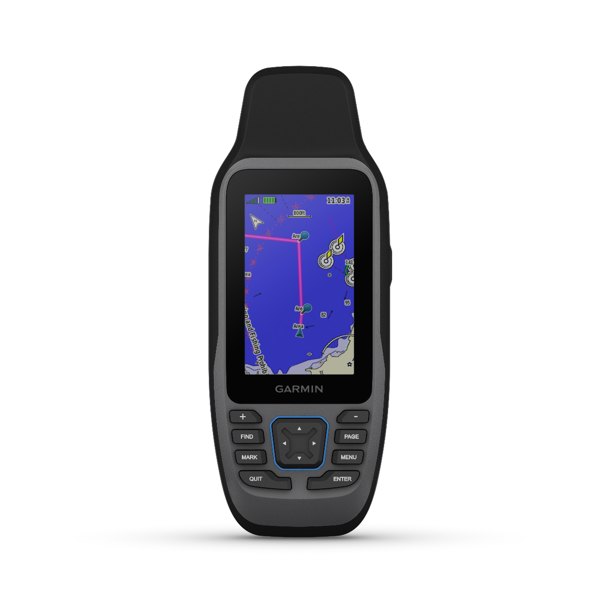 Garmin GPSMAP 79sc handheld marine GPS with blue map display