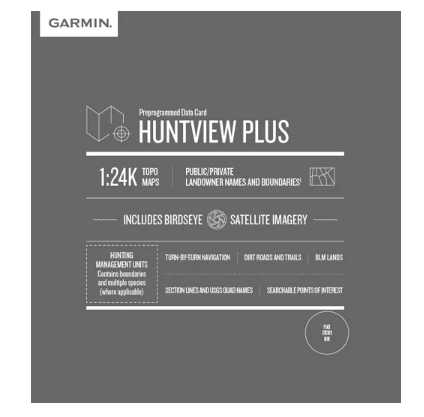 Garmin Huntview Plus Map microSD card for Oklahoma, gray packaging