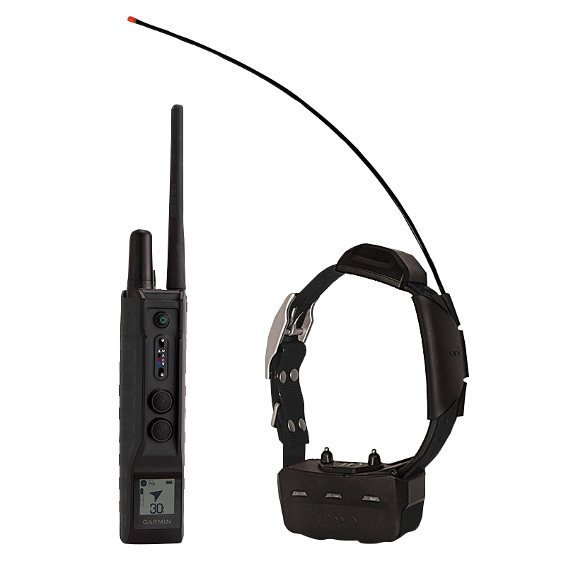 Garmin PRO 550 Plus Bundle; black remote transmitter with antenna and a dog training collar