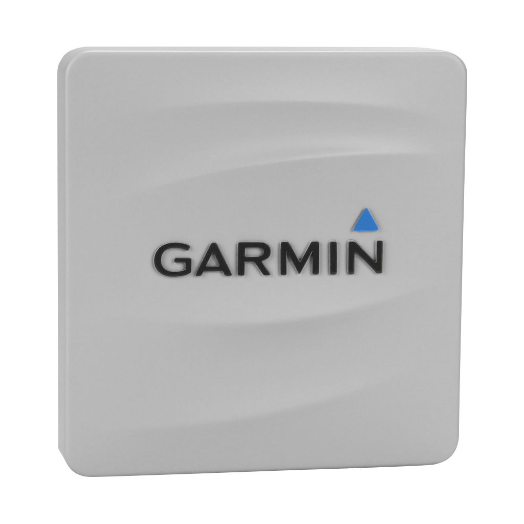 Protective cover for Garmin GMI/GNX, gray plastic with blue Garmin logo.