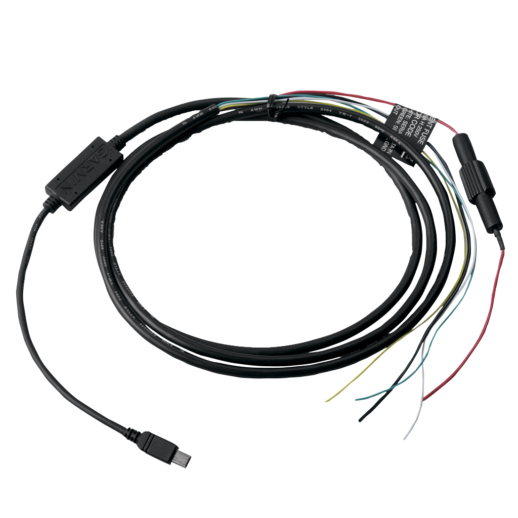 Garmin Serial Data/Power Cable 010-11131-00, black marine electronics accessory with exposed wire leads
