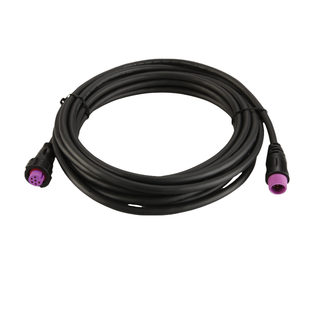 Garmin Threaded-Collar CCU Extension Cable (5m), black cable with purple circular connectors