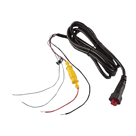 Garmin Threaded Power/Data Cable 010-12445-00, marine electronics accessory with black cable and yellow inline connector
