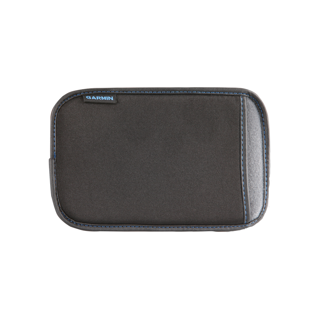 Garmin universal 5-inch soft carrying case, black with blue stitching