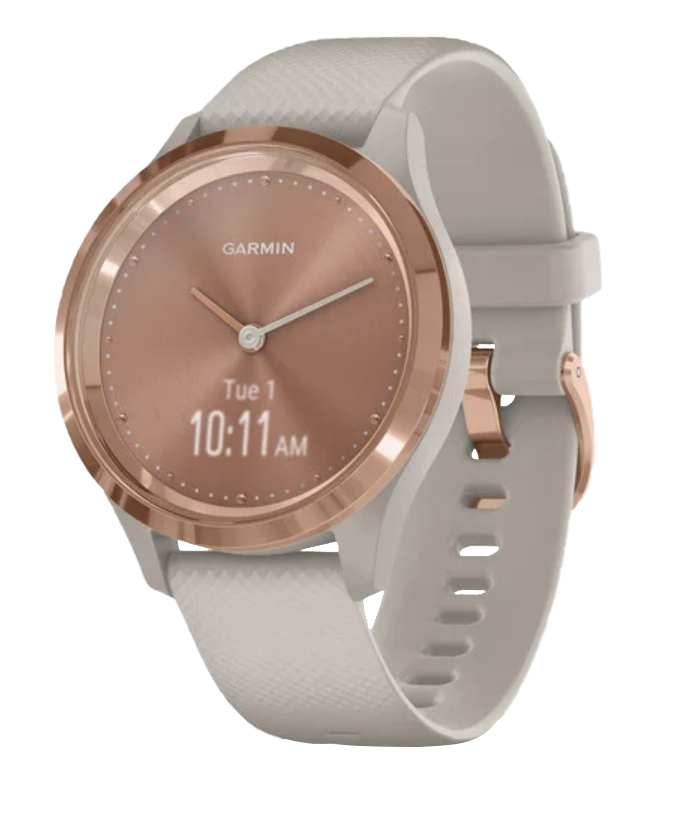Garmin Vívomove 3S smartwatch, rose-gold bezel and light sand band