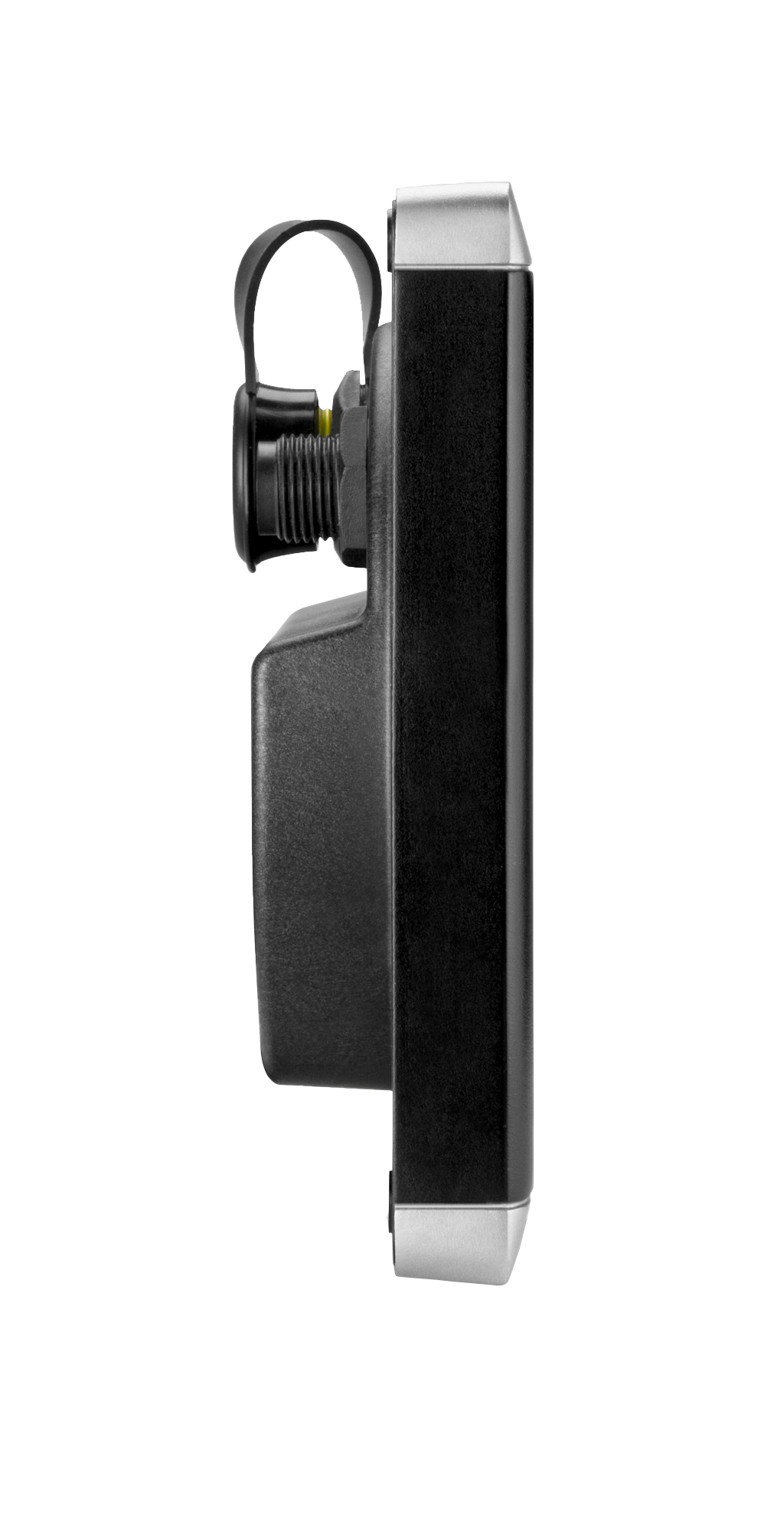 Garmin GNX 21 marine instrument display side profile with mounting bracket, black housing.