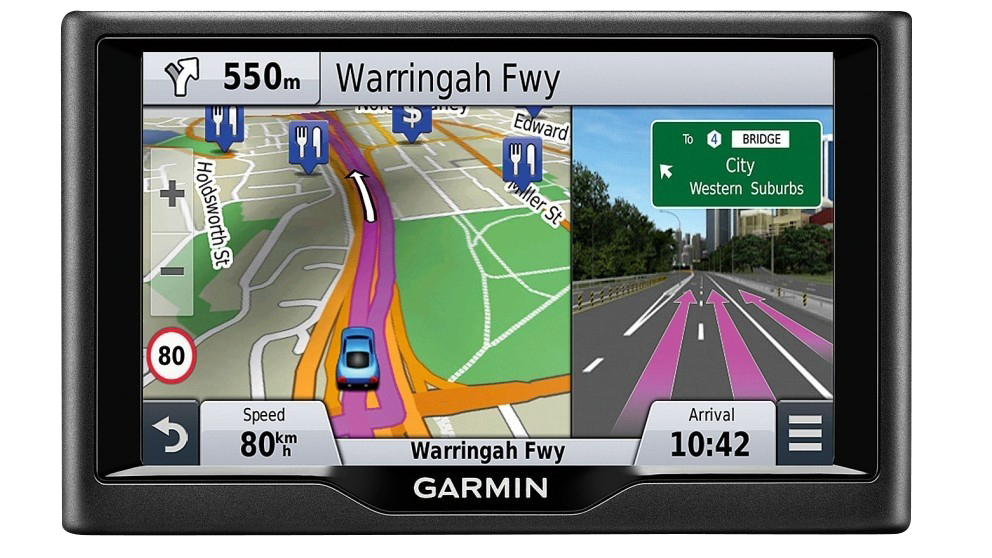 Garmin Nuvi 67LMT automotive GPS navigator, certified refurbished, black GPS device.