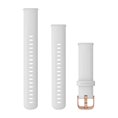 Garmin Quick Release Bands 18 mm, white with rose-gold hardware, three-piece set