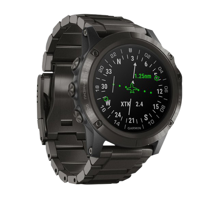 Garmin D2 Delta PX Aviator, DLC Titanium Band, GPS Smartwatch for Pilots (010-01989-30) by Garmin