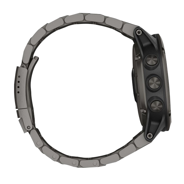 Garmin D2 Delta PX Aviator GPS smartwatch with DLC titanium band, side view.