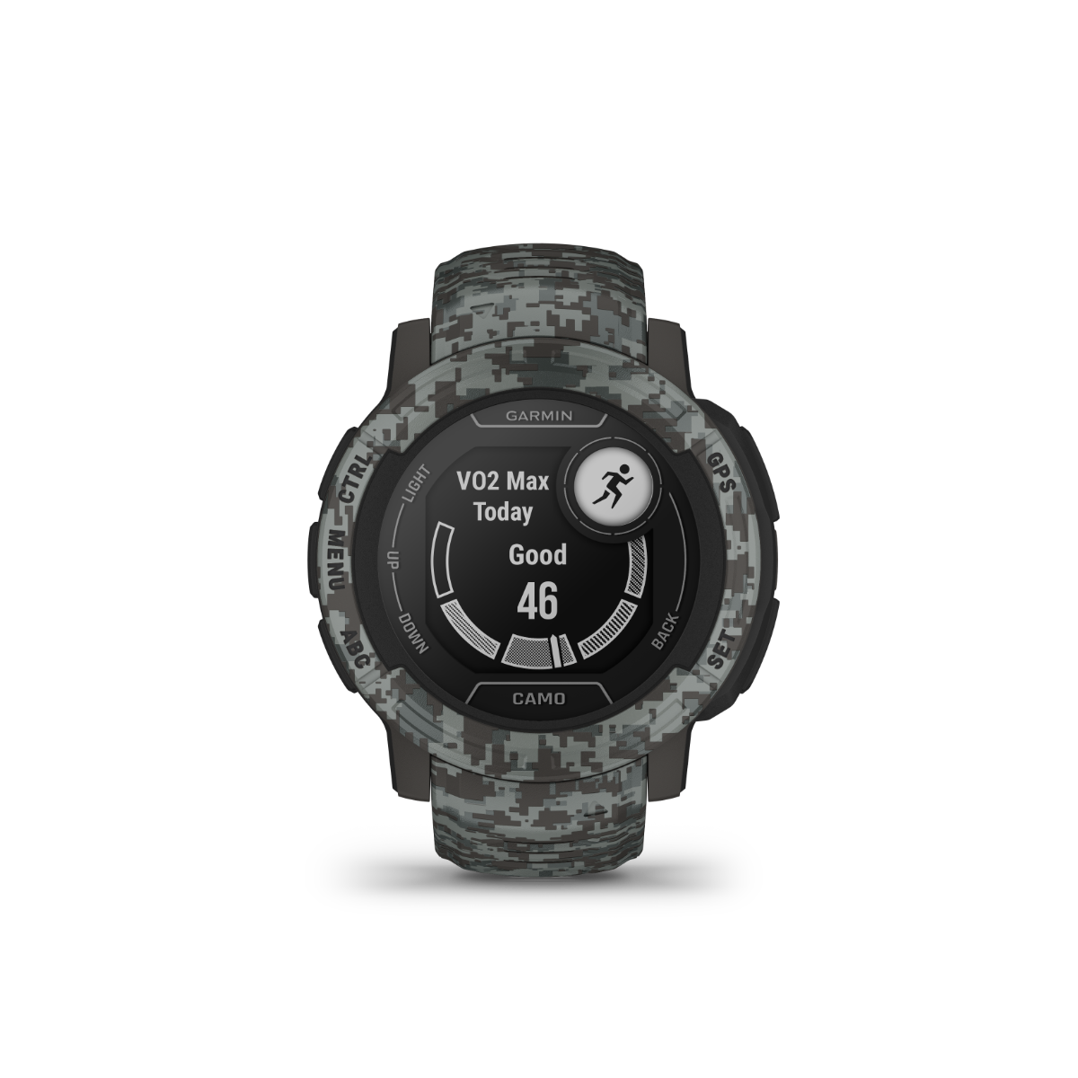 Garmin Instinct 2 Camo Edition smartwatch, graphite camo band, refurbished