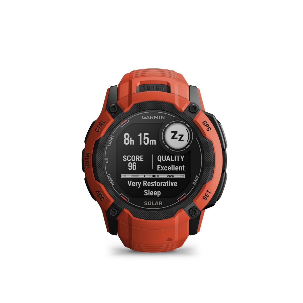 Garmin Instinct 2X Solar, Flame Red, Rugged GPS Smartwatch with Multi-Band GNSS, Built-in Flashlight, 24/7 Health Monitoring, and Unlimited Solar Battery Life (010-02805-11) by Garmin