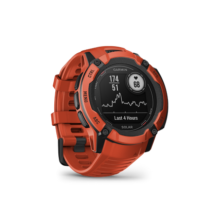 Garmin Instinct 2X Solar, Flame Red, Rugged GPS Smartwatch with Multi-Band GNSS, Built-in Flashlight, 24/7 Health Monitoring, and Unlimited Solar Battery Life (010-02805-11) by Garmin