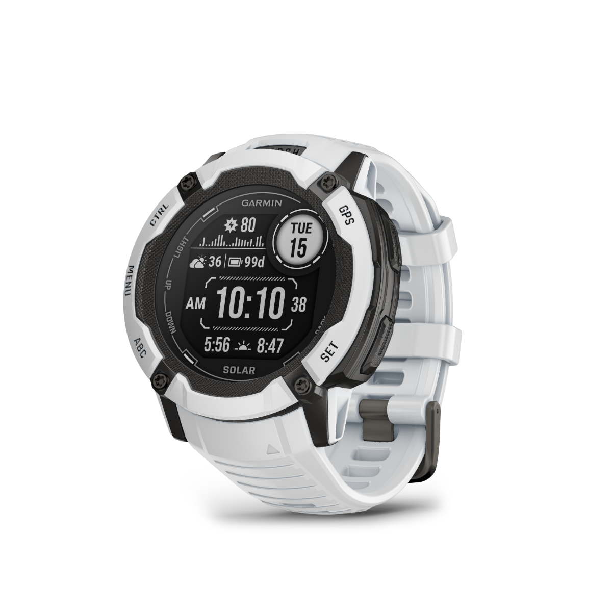 Garmin Instinct 2X Solar, Whitestone, Rugged GPS Smartwatch (010-02805-14) by Garmin