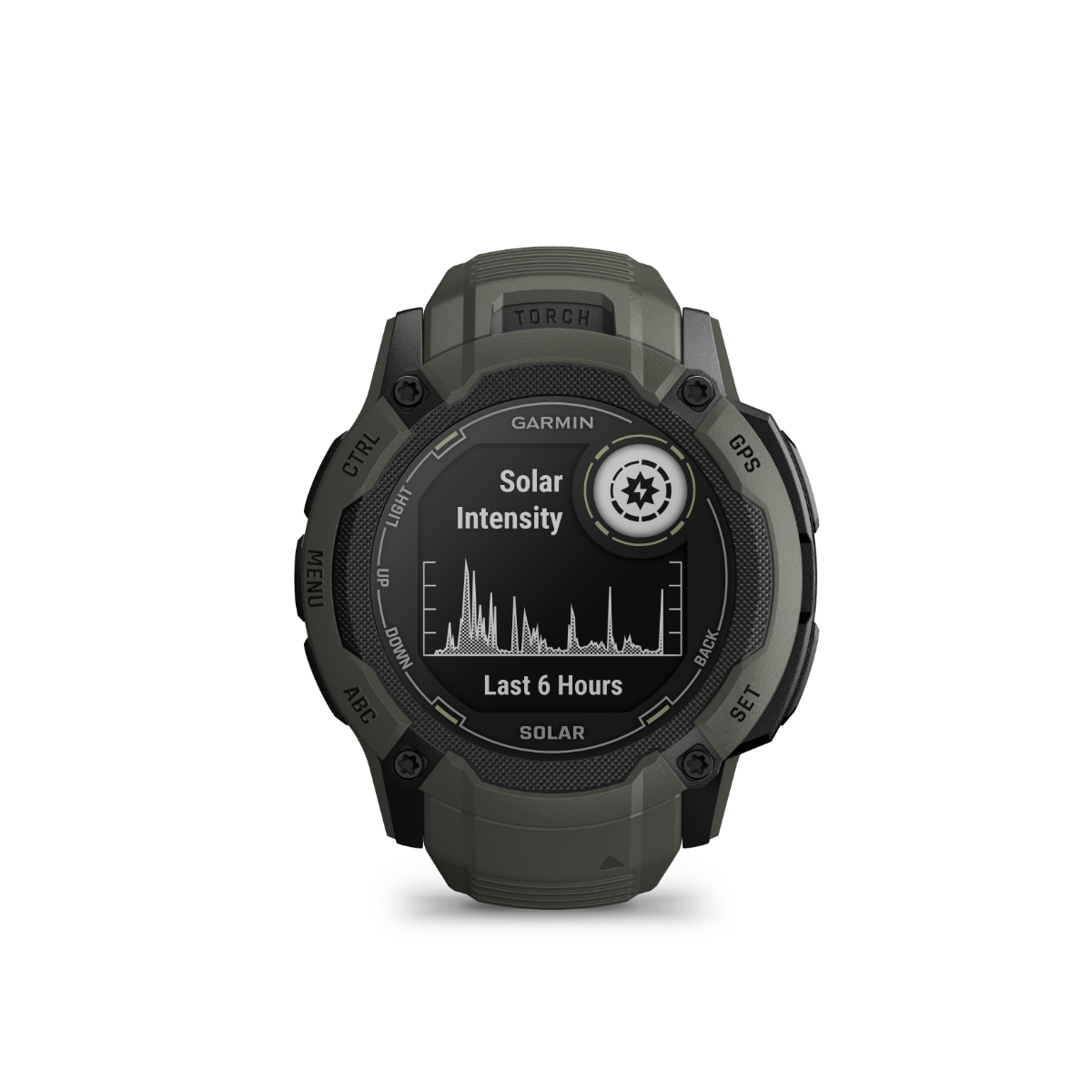Garmin Instinct 2X Solar Moss rugged GPS smartwatch with multi-band GNSS and solar charging