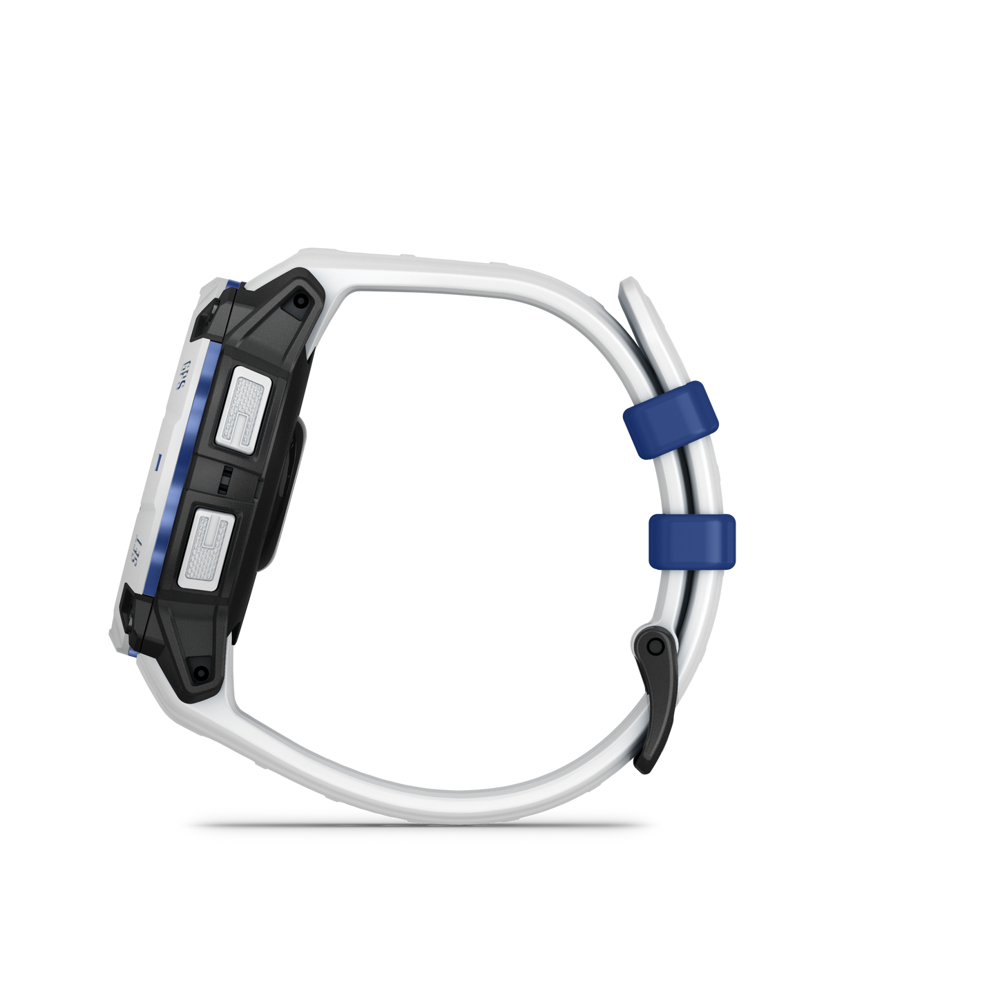 Garmin Instinct 3 smartwatch, 45mm white Whitestone case with Bolt Blue band, AMOLED GPS
