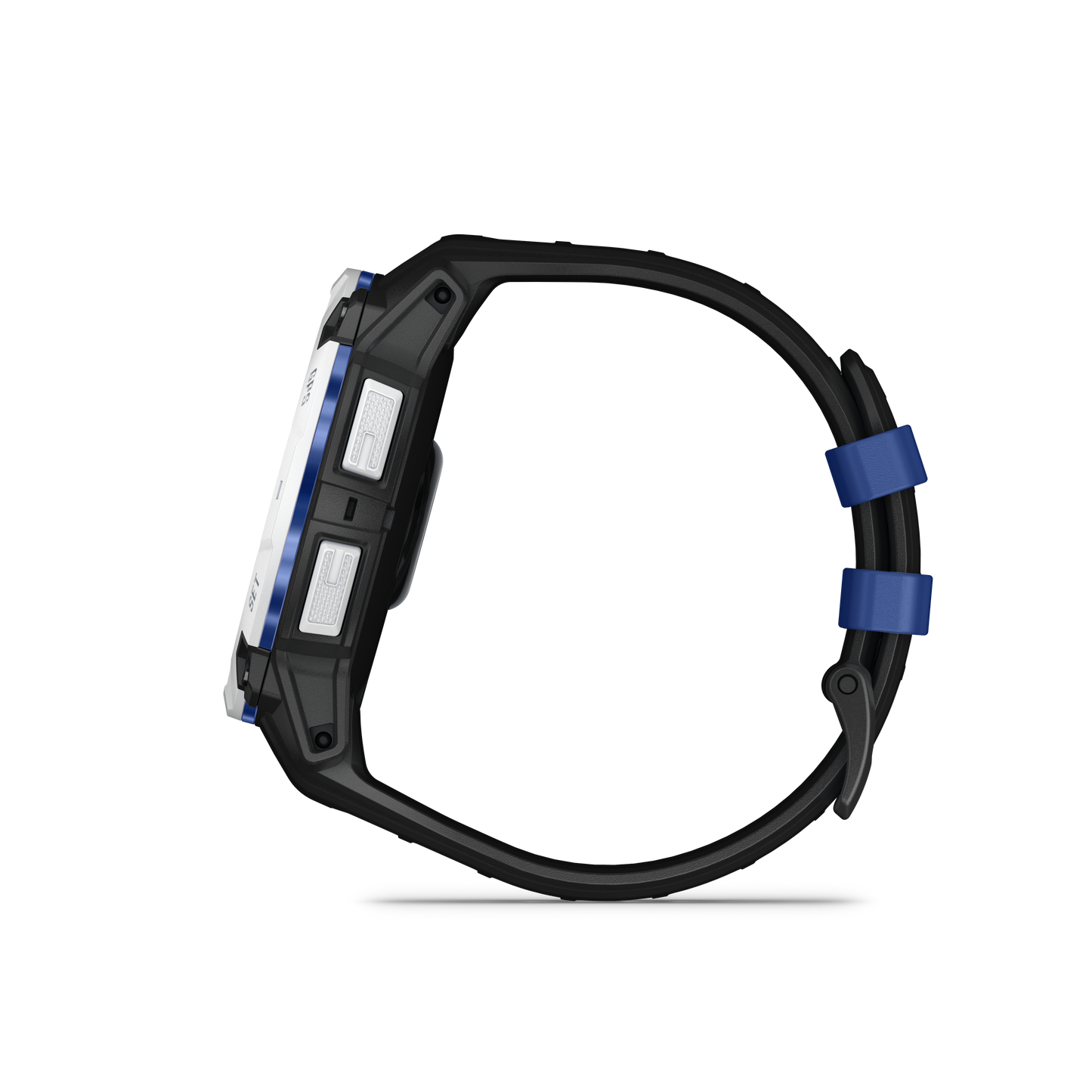 Garmin Instinct 3 Solar, (50mm) Whitestone with Black/Bolt Blue Band (010-02935-03)