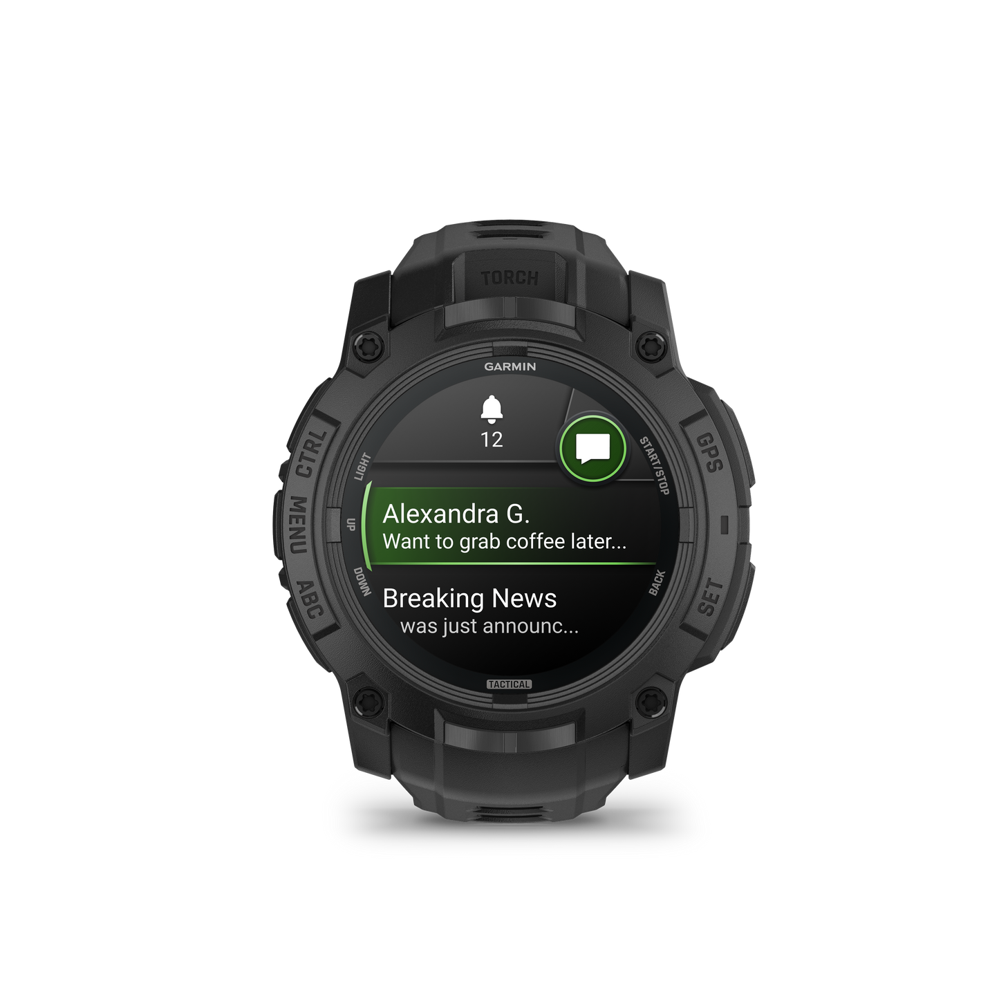Garmin Instinct 3 AMOLED Tactical Edition smartwatch, 50mm black case with black band