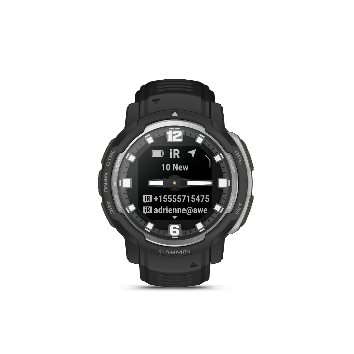 Garmin Instinct Crossover smartwatch, Black, Standard Edition (010-02730-13)