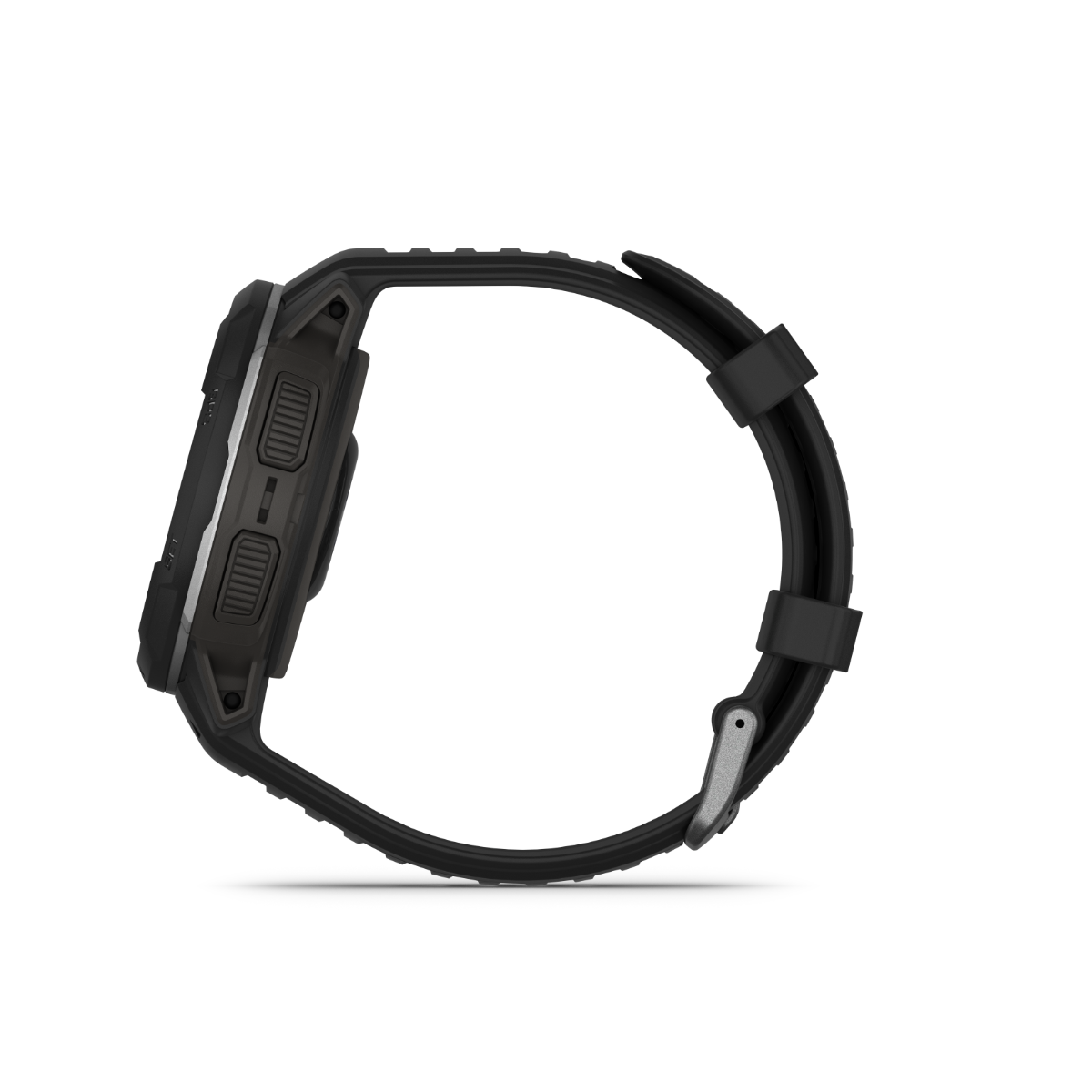 Garmin Instinct Crossover smart watch, Black strap, rugged design with side buttons