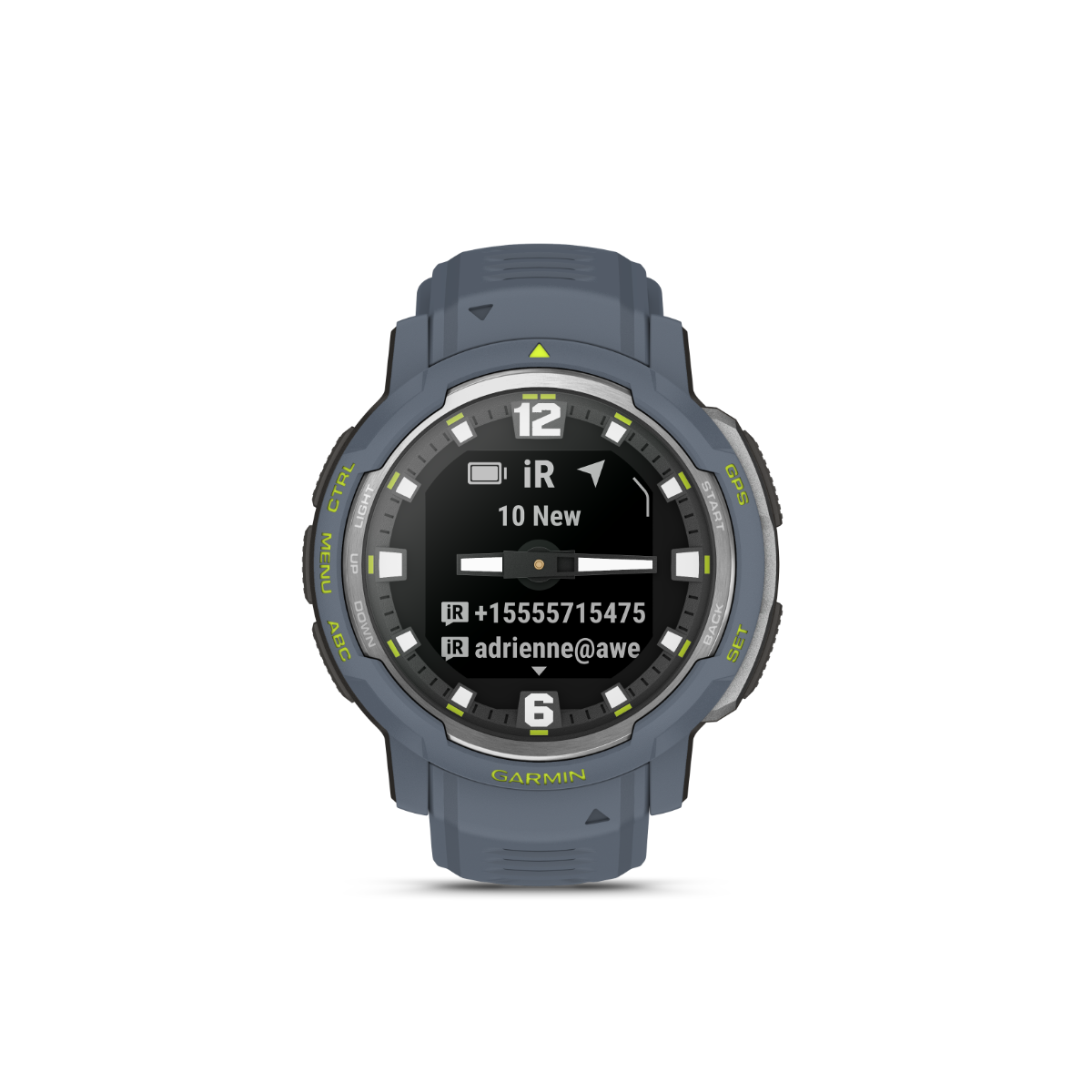 Garmin Instinct Crossover Smartwatch, Blue Granite, Standard Edition (010-02730-14)