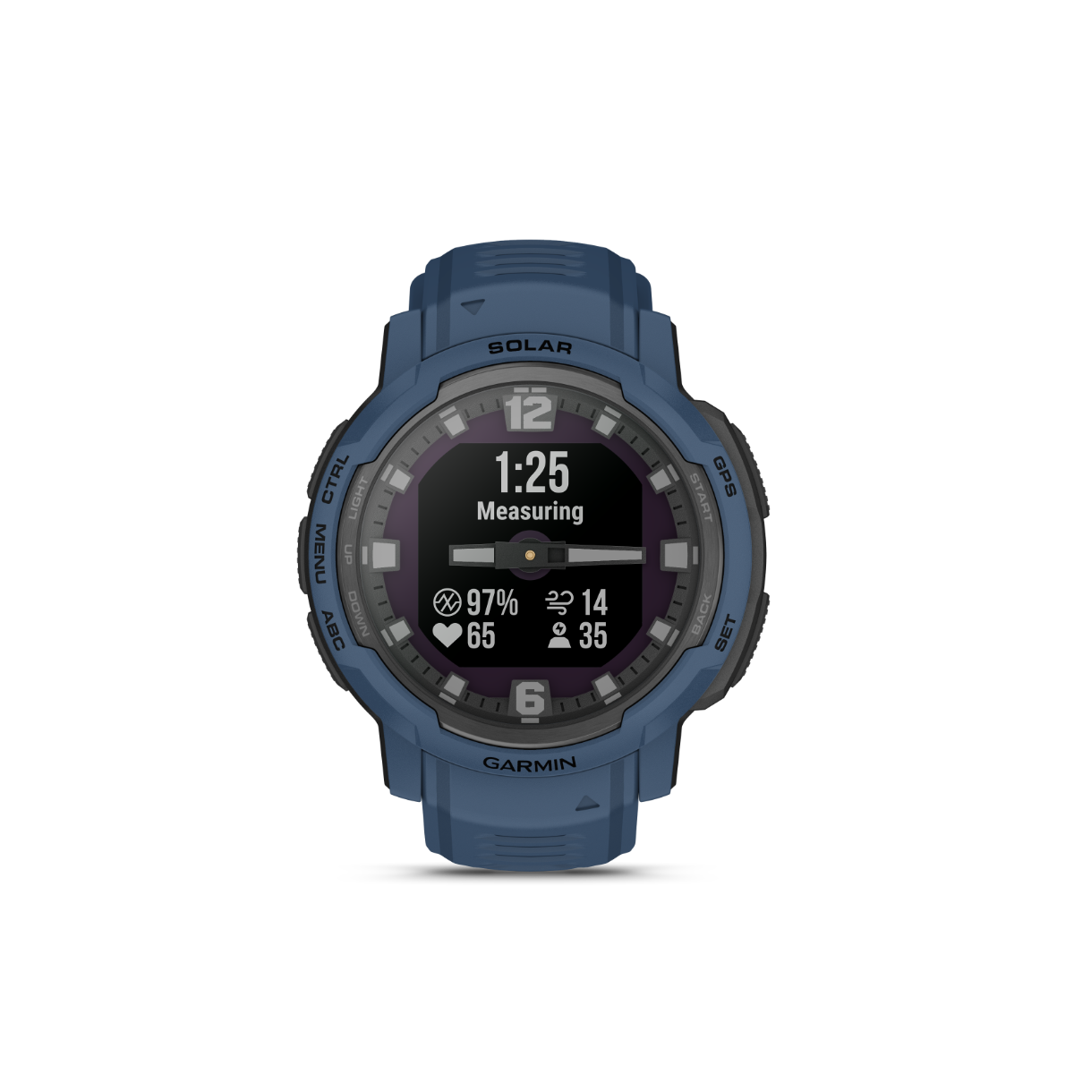 Garmin Instinct Crossover Solar smartwatch, tidal blue band