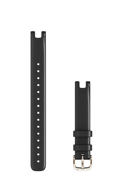 Garmin Lily Bands (14 mm) Black Italian Leather with Cream Gold Hardware, Large (010-13068-A5) by Garmin