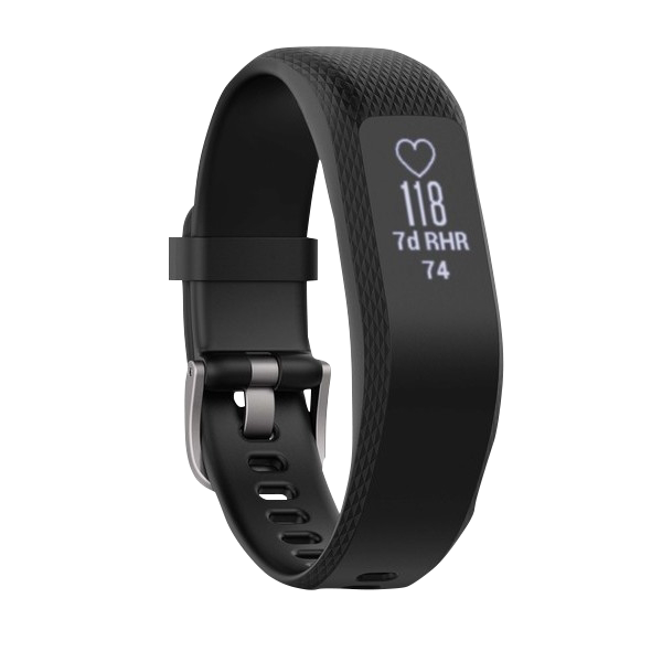 Garmin Vivosmart 3 GPS smartwatch, black with large band, certified refurbished