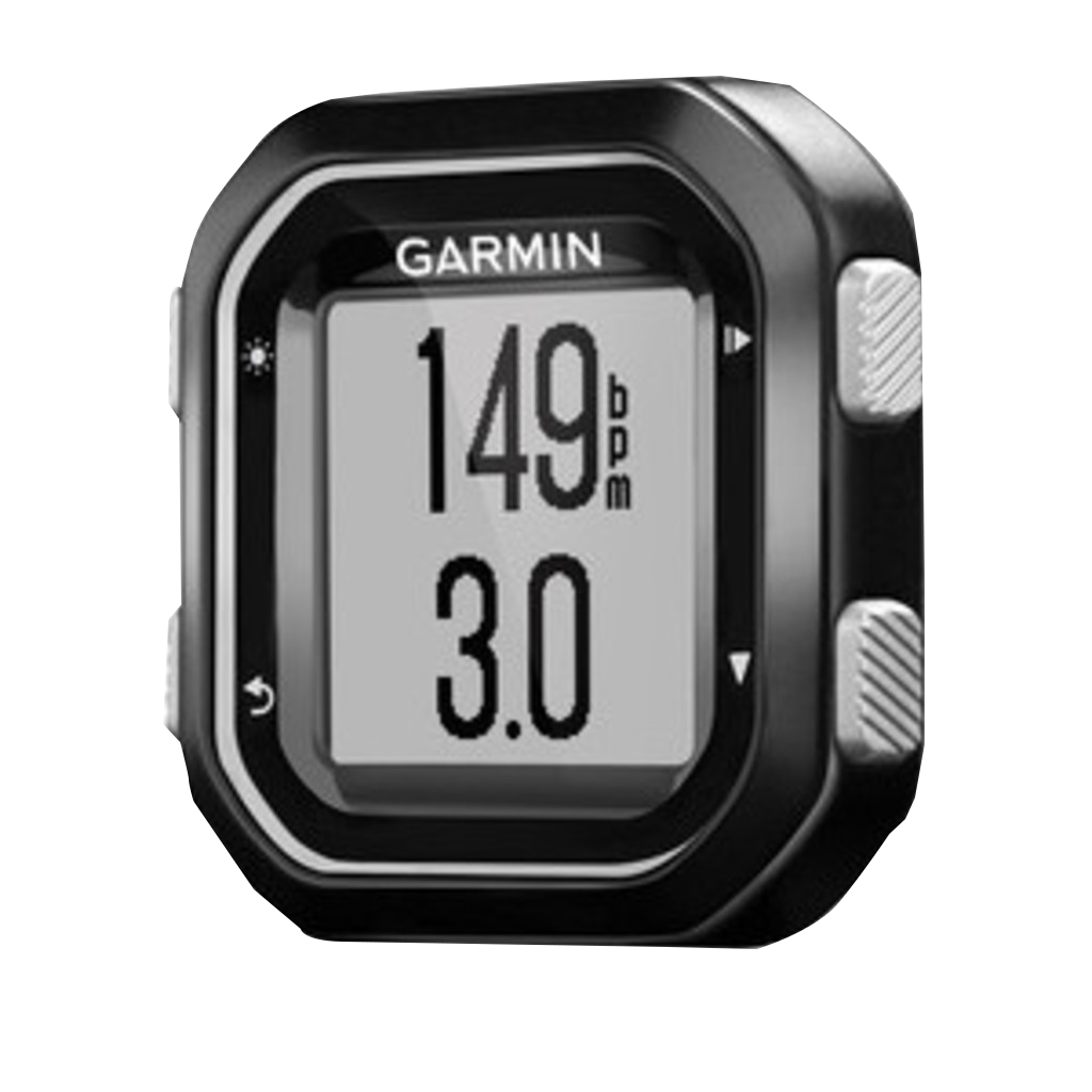 Garmin Edge 25 bike computer, black compact unit with side buttons, refurbished