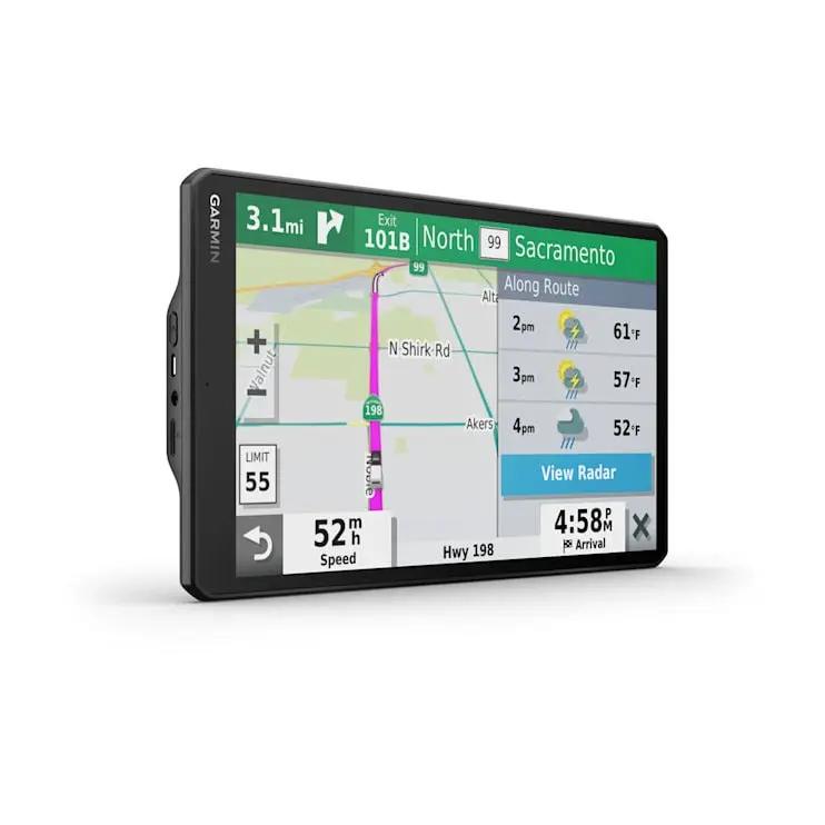 Garmin Vieo RV 1051 10-inch marine chartplotter display in black, showing navigation map
