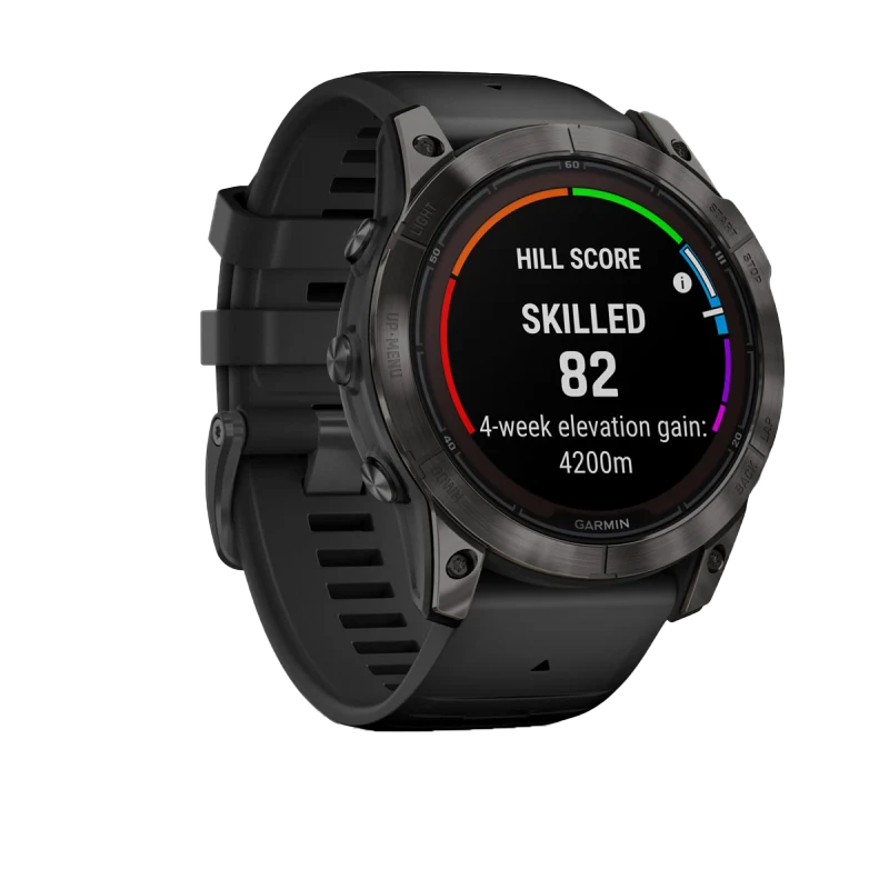 Garmin Fenix 7X Pro Sapphire Solar watch, carbon gray titanium case with black band (010-02778-10)
