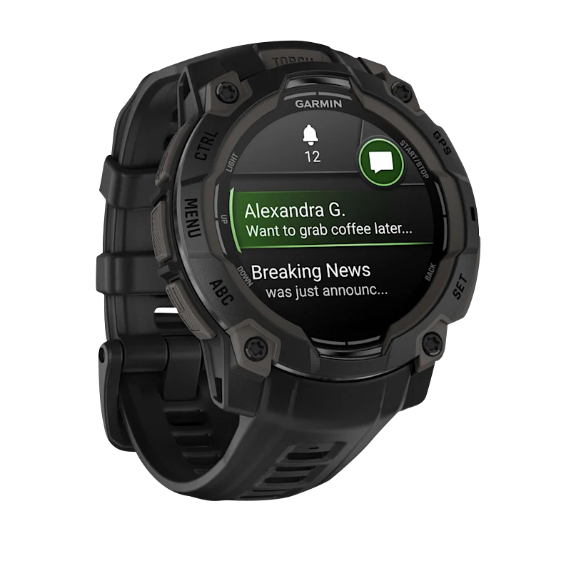 Garmin Instinct 3 AMOLED smartwatch, 45mm, black case with black band