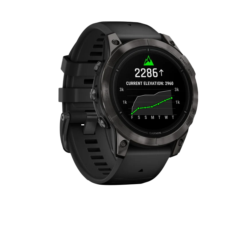 Garmin Epix Pro Gen 2 smartwatch, 47mm Sapphire Edition carbon gray DLC titanium with black band