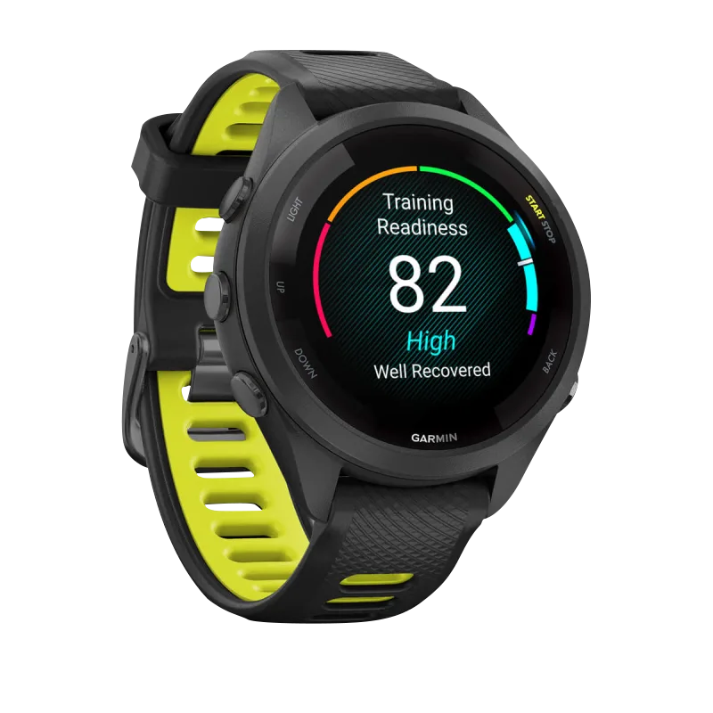 Garmin Forerunner 265S, 42mm Black Bezel with Black/Yellow Band (Garmin Certified Refurbished) by Garmin