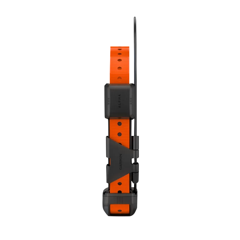 Garmin Alpha TT 25 dog collar, orange strap, GPS tracking and training collar
