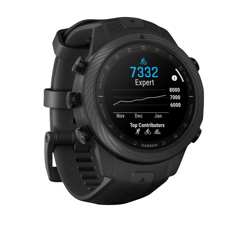 Garmin MARQ Athlete Gen 2 Carbon Edition smartwatch, black case with black strap