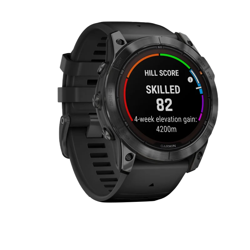 Garmin Fenix 7X Pro Solar smartwatch, slate gray case with black band