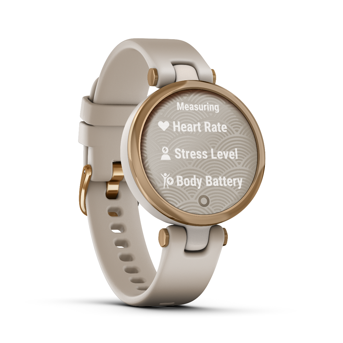 Garmin Lily - Sport Edition, Cream Gold Bezel w/ White Case and Silicone Band (010-02384-01) by Garmin