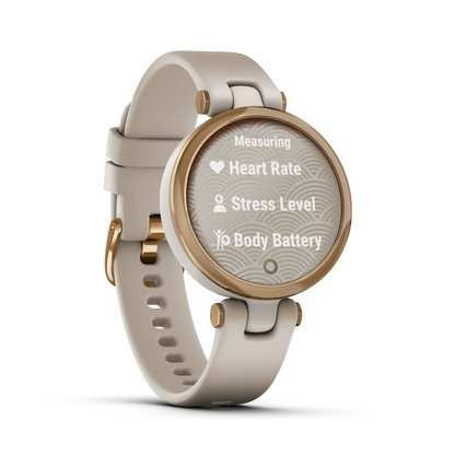 Garmin Lily - Sport Edition, Cream Gold Bezel w/ White Case and Silicone Band (010-02384-01) by Garmin