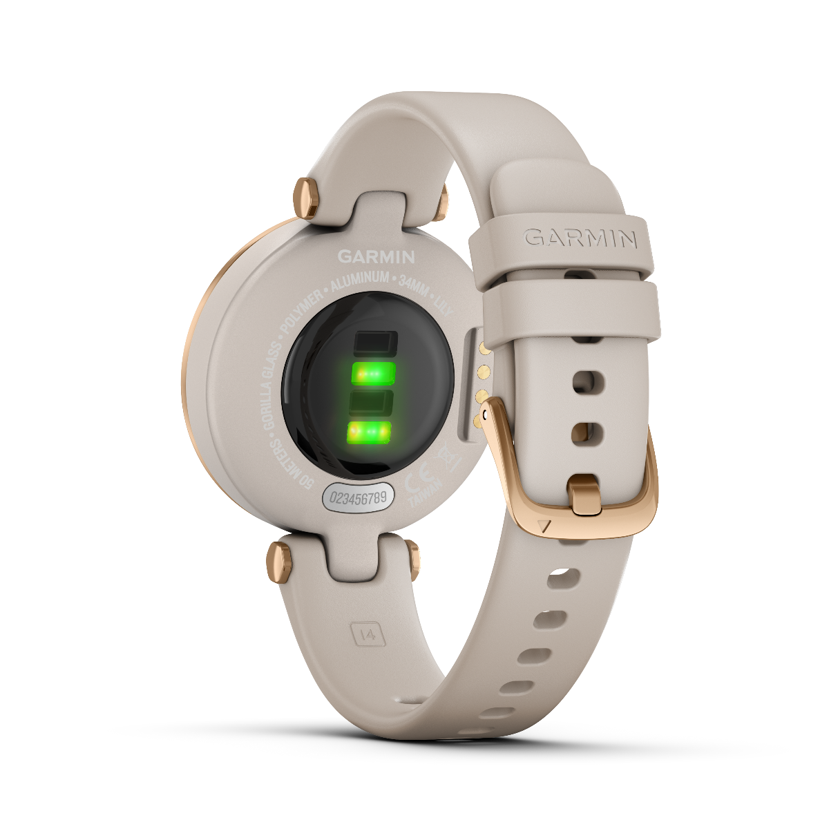 Garmin Lily - Sport Edition, Cream Gold Bezel w/ White Case and Silicone Band (010-02384-01) by Garmin